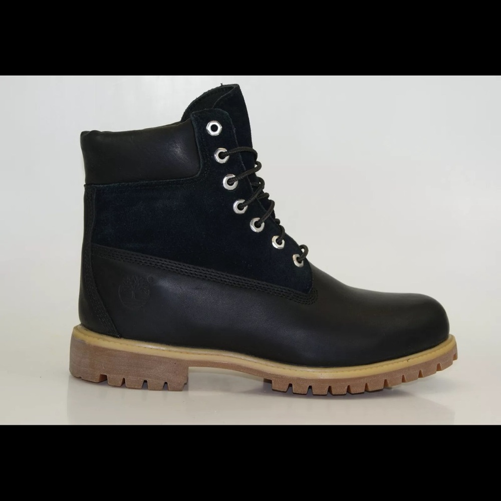 Timberland Men's Black and Tan Boots, Size 13